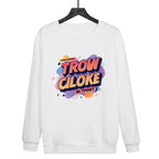 Orange Alphabet Printed Casual Loose Round Neck Sweatshirt Print On Your Demand, XS, S, M, L, XL, XXL, XXXL XS White