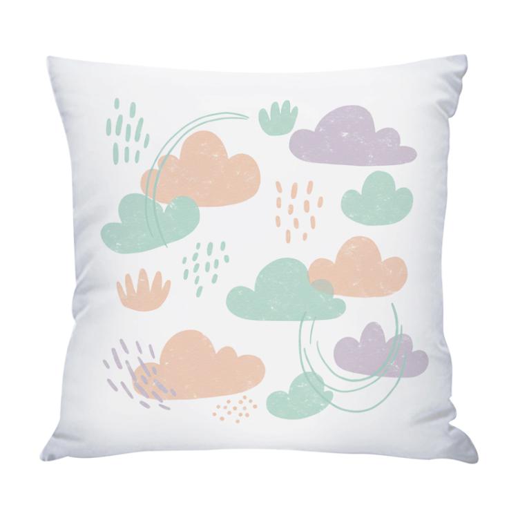 Clouds Printed Sofa Pillow Case No Core Print On Your Demand, 50x50cm, 60x60cm – Durable Build, Easy to Use 50x50cm Bright Satin