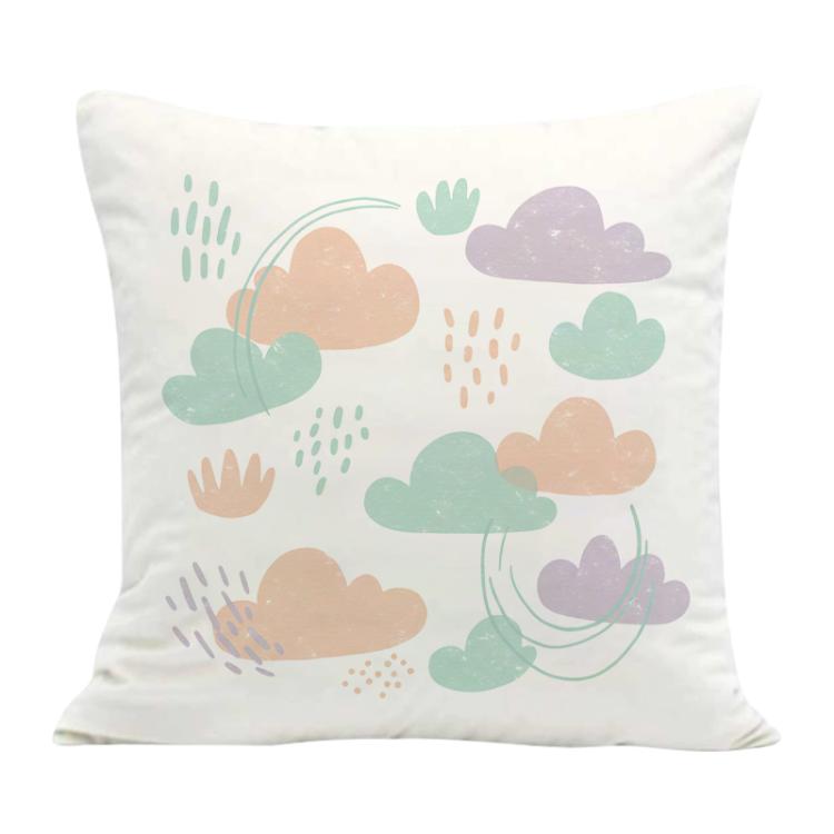 Clouds Printed Sofa Pillow Case No Core Print On Your Demand, 50x50cm, 60x60cm – Durable Build, Easy to Use 60x60cm Dutch Velvet