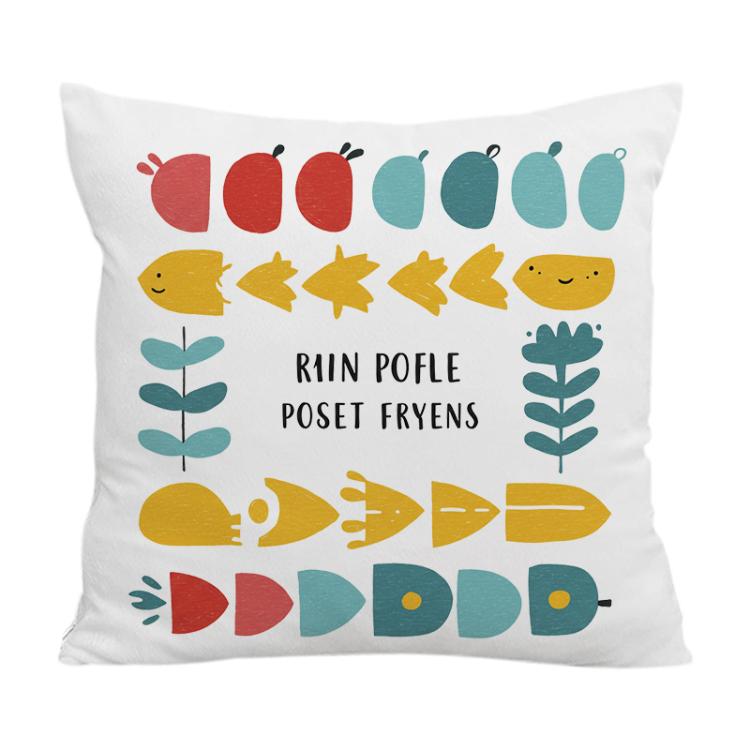 River Fish Printed Sofa Pillow Case No Core Print On Your Demand, 35x35cm, 40x40cm, 45x45cm – Durable Build, Easy to Use 45x45cm Crystal Velvet