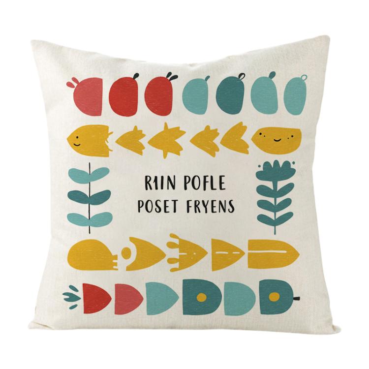 River Fish Printed Sofa Pillow Case No Core Print On Your Demand, 50x50cm, 60x60cm – Durable Build, Easy to Use 60x60cm White Linen