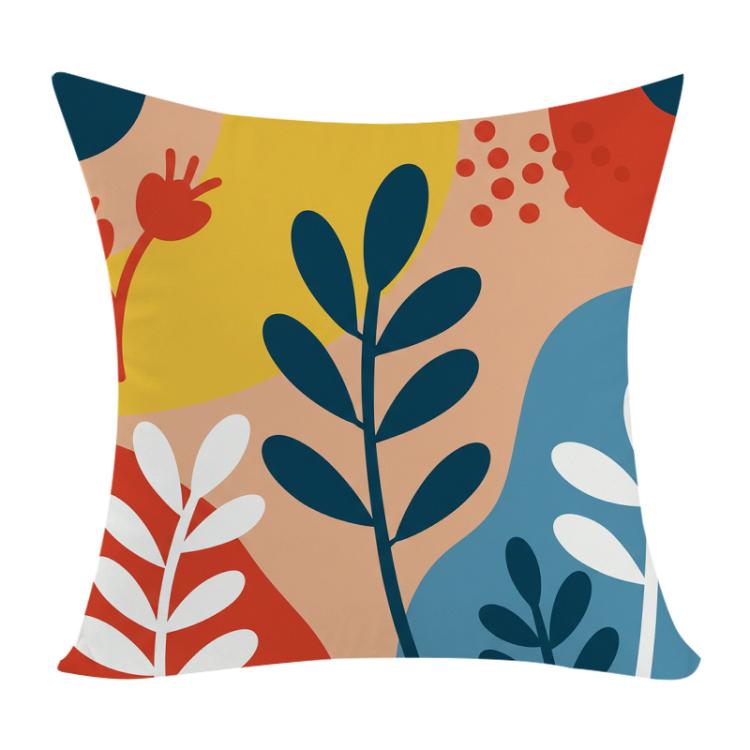 Colorful Branches Printed Sofa Pillow Case No Core Print On Your Demand, 35x35cm, 40x40cm, 45x45cm 35x35cm Short Plush