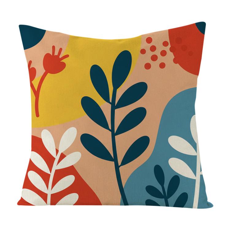 Colorful Branches Printed Sofa Pillow Case No Core Print On Your Demand, 50x50cm, 60x60cm – Durable Build, Easy to Use 60x60cm White Linen