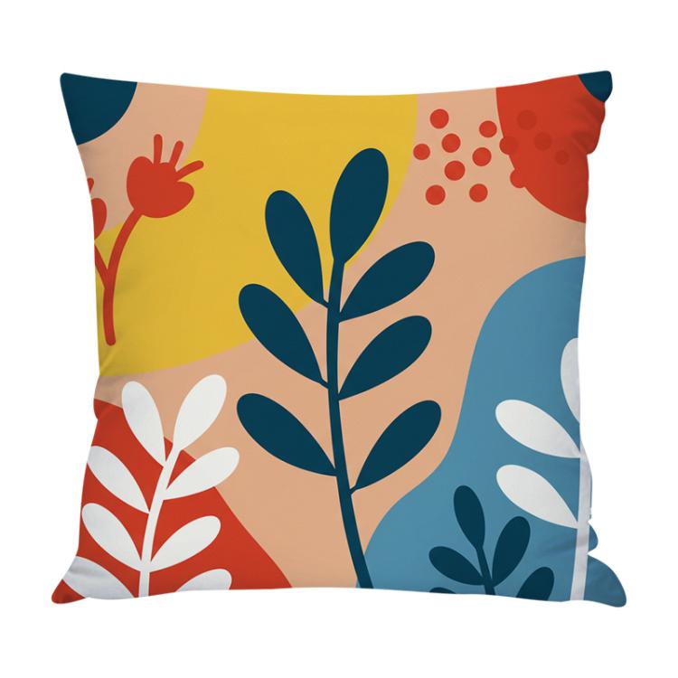 Colorful Branches Printed Sofa Pillow Case No Core Print On Your Demand, 50x50cm, 60x60cm – Durable Build, Easy to Use 60x60cm Bright Satin