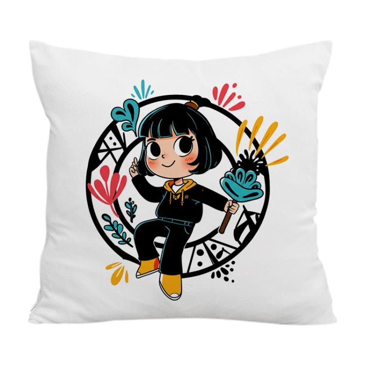 Girl Printed Sofa Pillow Case No Core Print On Your Demand, 35x35cm, 40x40cm, 45x45cm – Durable Build, Easy to Use 45x45cm Crystal Velvet