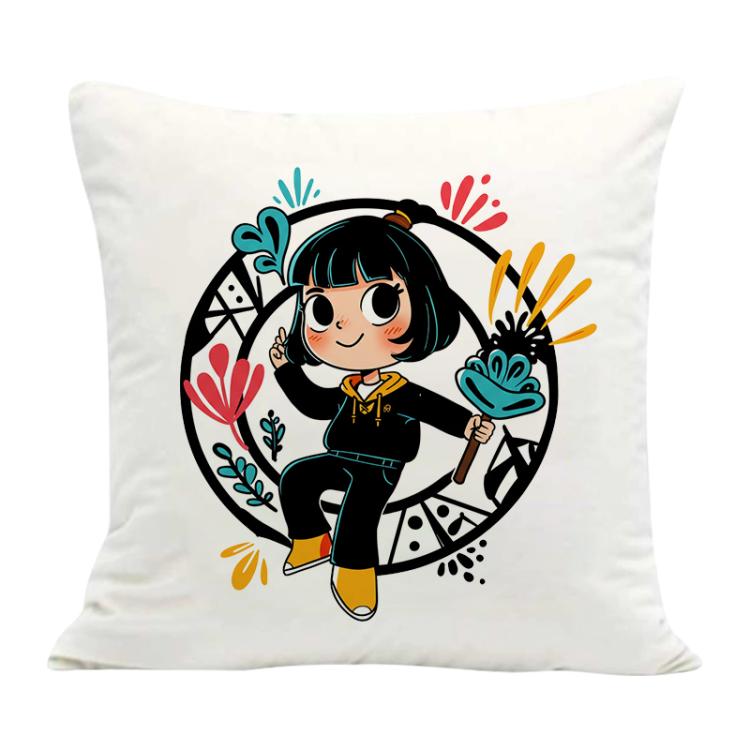 Girl Printed Sofa Pillow Case No Core Print On Your Demand, 50x50cm, 60x60cm – Durable Build, Easy to Use 60x60cm Dutch Velvet