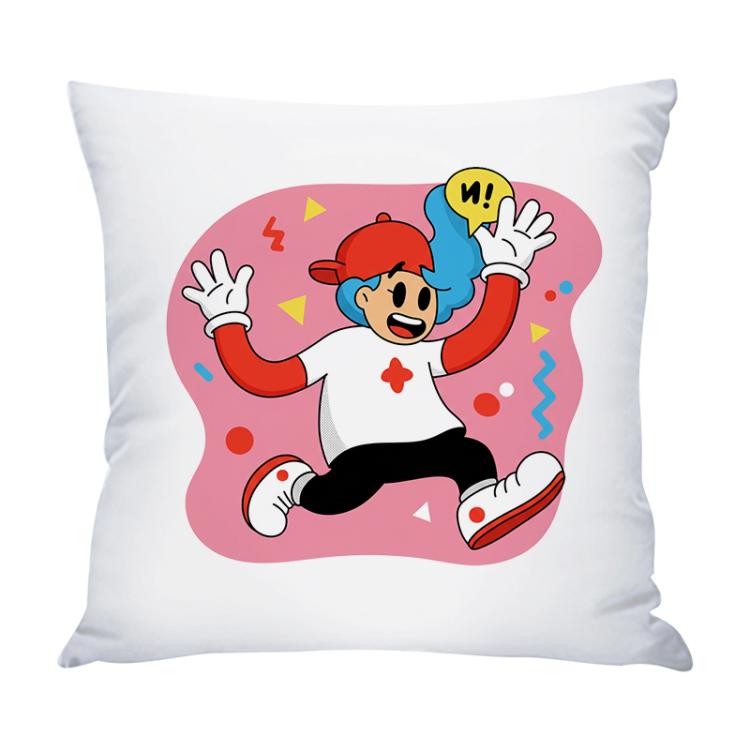 Pink Boy Printed Sofa Pillow Case No Core Print On Your Demand, 35x35cm, 40x40cm, 45x45cm – Durable Build, Easy to Use 45x45cm Bright Satin