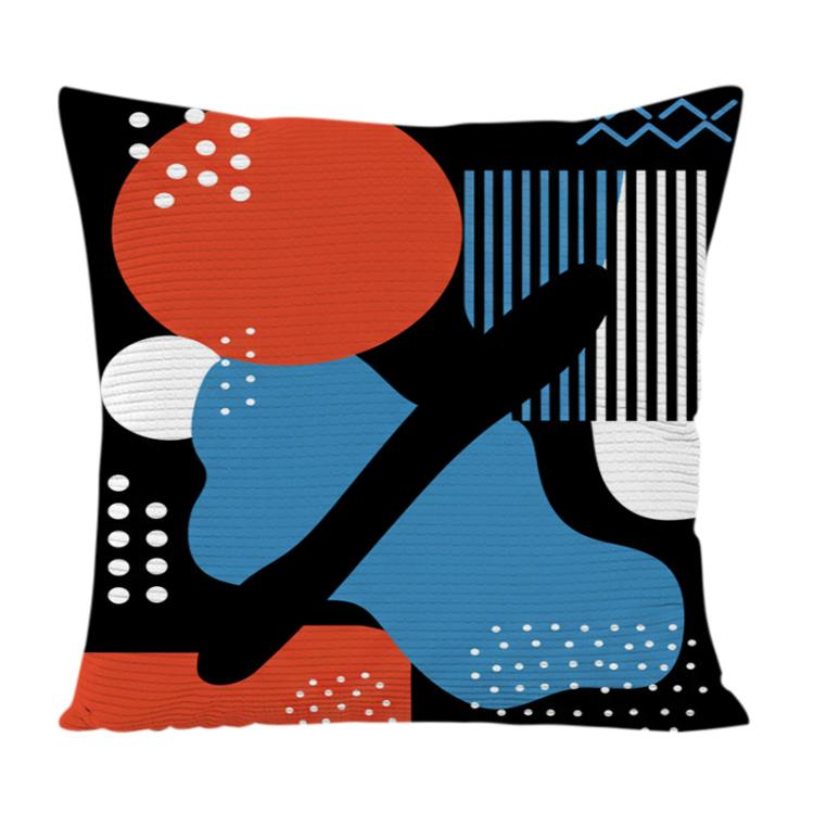 Abstract Doodle Printed Sofa Pillow Case No Core Print On Your Demand, 35x35cm, 40x40cm, 45x45cm – Durable Build, Easy to Use 45x45cm Twill Granular Velvet
