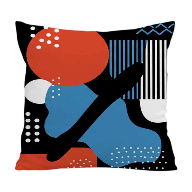 Abstract Doodle Printed Sofa Pillow Case No Core Print On Your Demand, 35x35cm, 40x40cm, 45x45cm – Durable Build, Easy to Use 45x45cm Crystal Velvet