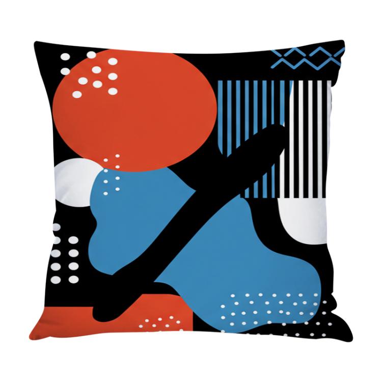 Abstract Doodle Printed Sofa Pillow Case No Core Print On Your Demand, 50x50cm, 60x60cm – Durable Build, Easy to Use 50x50cm Bright Satin