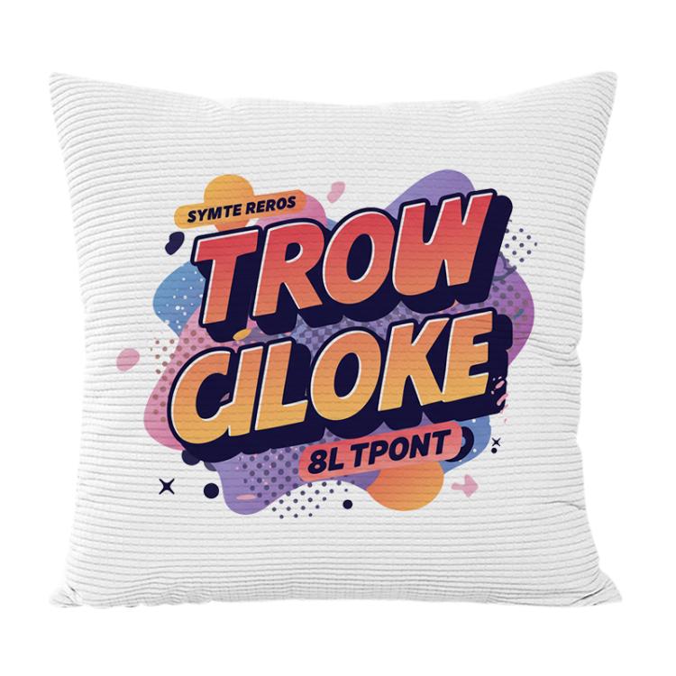 Orange Alphabet Printed Sofa Pillow Case No Core Print On Your Demand, 35x35cm, 40x40cm, 45x45cm – Durable Build, Easy to Use 35x35cm Twill Granular Velvet