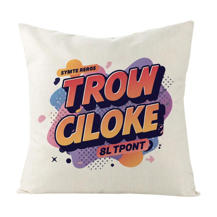 Orange Alphabet Printed Sofa Pillow Case No Core Print On Your Demand, 35x35cm, 40x40cm, 45x45cm – Durable Build, Easy to Use 35x35cm White Linen