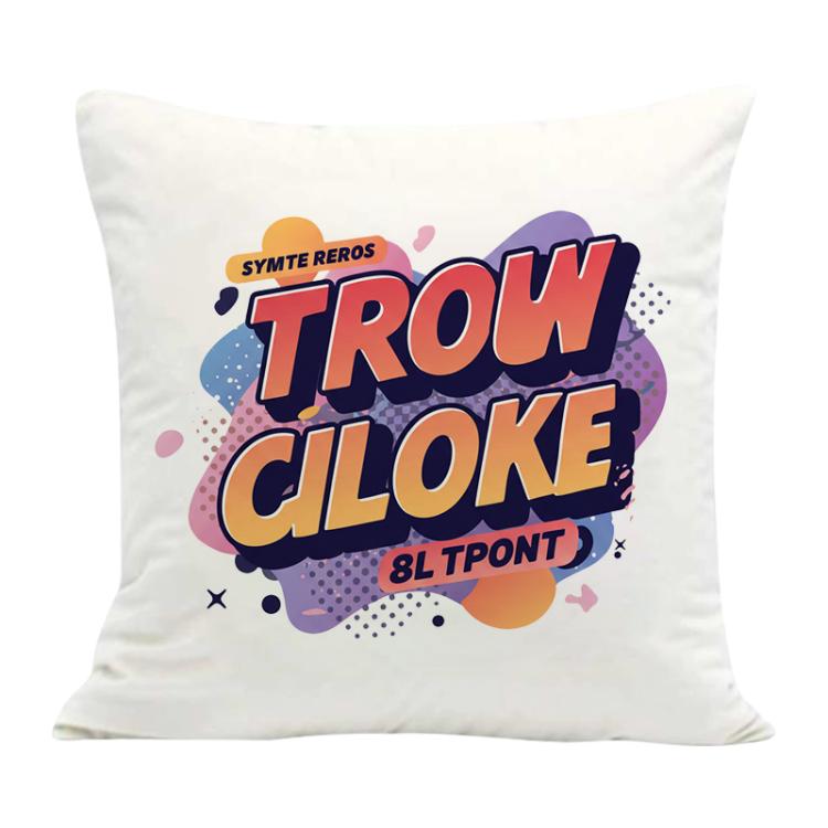 Orange Alphabet Printed Sofa Pillow Case No Core Print On Your Demand, 50x50cm, 60x60cm – Durable Build, Easy to Use 50x50cm Dutch Velvet