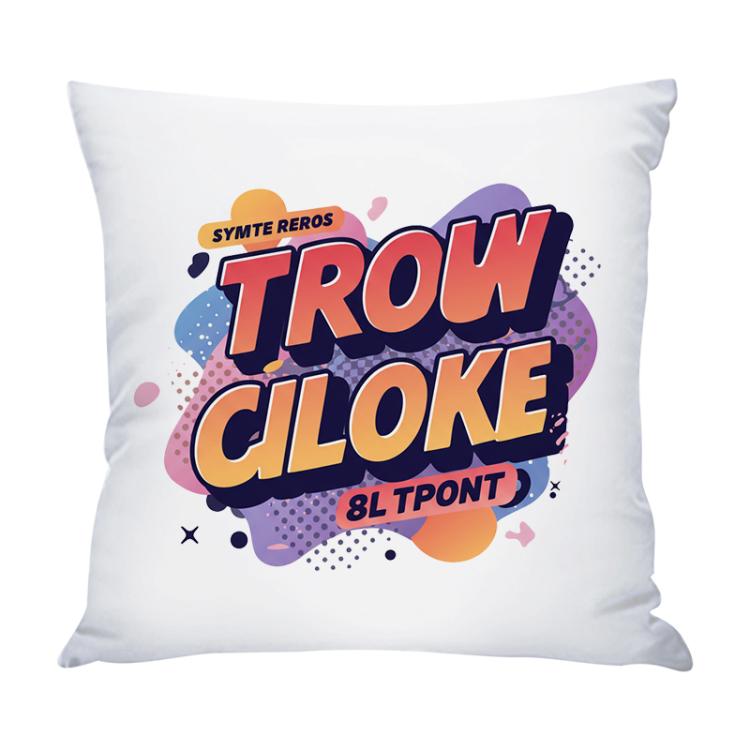 Orange Alphabet Printed Sofa Pillow Case No Core Print On Your Demand, 50x50cm, 60x60cm – Durable Build, Easy to Use 50x50cm Bright Satin