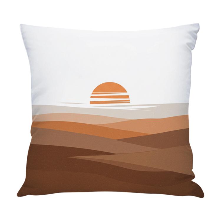 Sunset Printed Sofa Pillow With Core Print On Your Demand, 35x35cm, 40x40cm, 45x45cm – Durable Build, Easy to Use 45x45cm Bright Satin