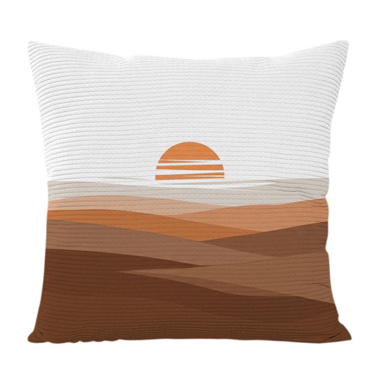 Sunset Printed Sofa Pillow With Core Print On Your Demand, 50x50cm, 60x60cm – Durable Build, Easy to Use 50x50cm Twill Granular Velvet