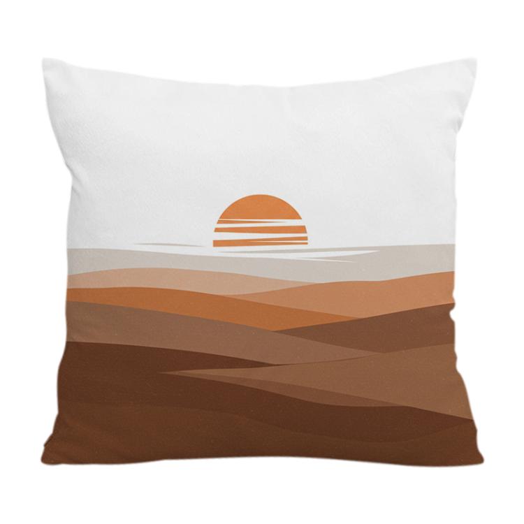 Sunset Printed Sofa Pillow With Core Print On Your Demand, 50x50cm, 60x60cm – Durable Build, Easy to Use 50x50cm Crystal Velvet