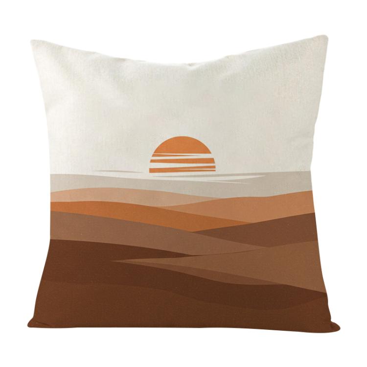 Sunset Printed Sofa Pillow With Core Print On Your Demand, 50x50cm, 60x60cm – Durable Build, Easy to Use 60x60cm White Linen