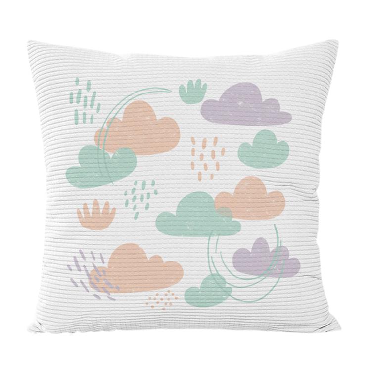 Clouds Printed Sofa Pillow With Core Print On Your Demand, 35x35cm, 40x40cm, 45x45cm – Durable Build, Easy to Use 35x35cm Twill Granular Velvet