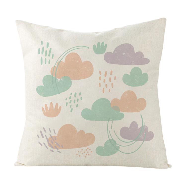 Clouds Printed Sofa Pillow With Core Print On Your Demand, 50x50cm, 60x60cm – Durable Build, Easy to Use 50x50cm White Linen