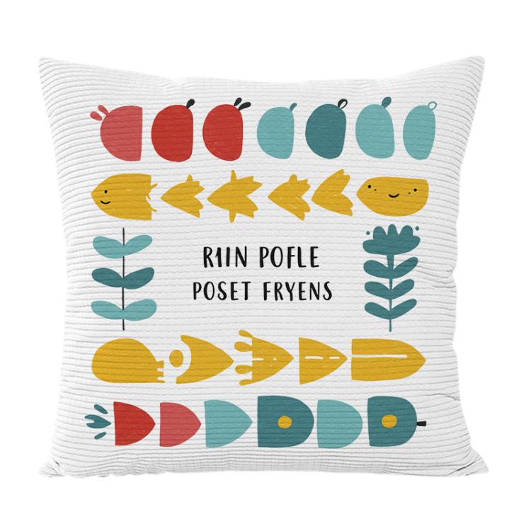River Fish Printed Sofa Pillow With Core Print On Your Demand, 35x35cm, 40x40cm, 45x45cm – Durable Build, Easy to Use 40x40cm Twill Granular Velvet