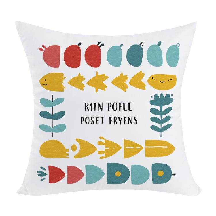 River Fish Printed Sofa Pillow With Core Print On Your Demand, 50x50cm, 60x60cm 50x50cm Short Plush