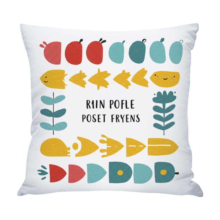 River Fish Printed Sofa Pillow With Core Print On Your Demand, 50x50cm, 60x60cm – Durable Build, Easy to Use 50x50cm Bright Satin