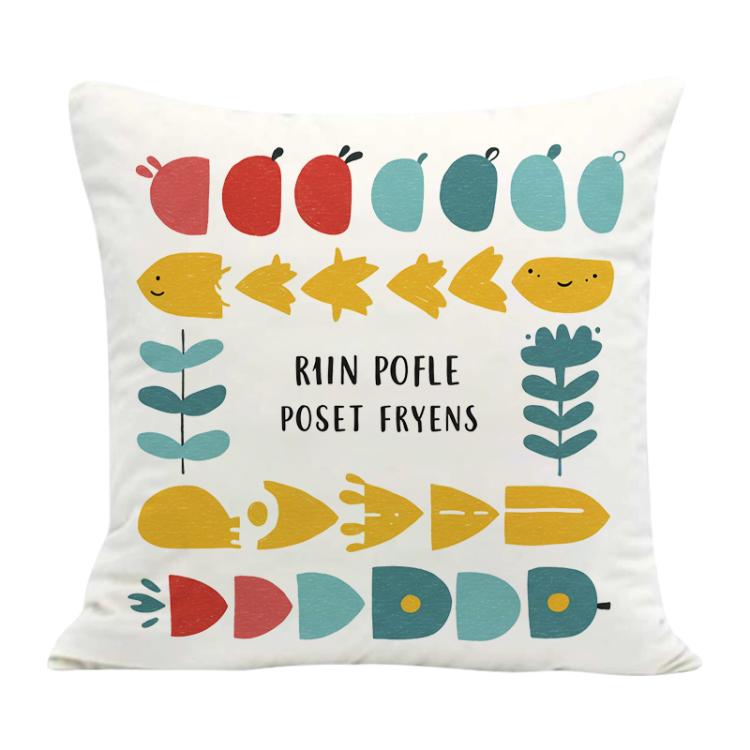 River Fish Printed Sofa Pillow With Core Print On Your Demand, 50x50cm, 60x60cm – Durable Build, Easy to Use 60x60cm Dutch Velvet