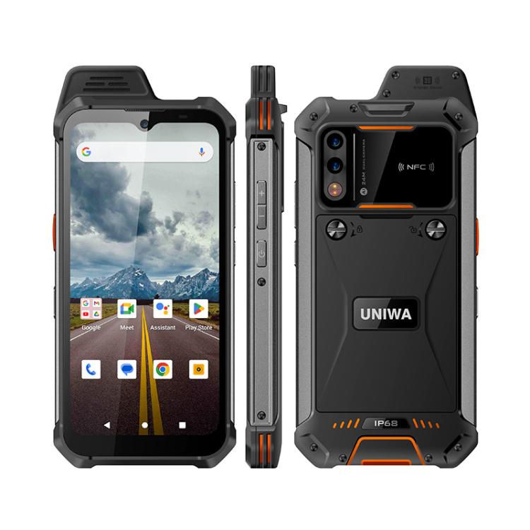 UNIWA W999 Rugged Phone, 8GB+128GB, 6.3 inch Android 13 Mediatek MT6789 Helio G99 Octa Core, NFC, Network: 4G, EU Plug, US Plug, UK Plug, AU Plug EU Plug Black Orange