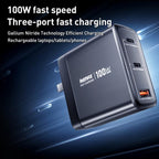 REMAX U2-AC 100W USB and Dual Type-C GaN Digital Display Fast Charger, EU Plug