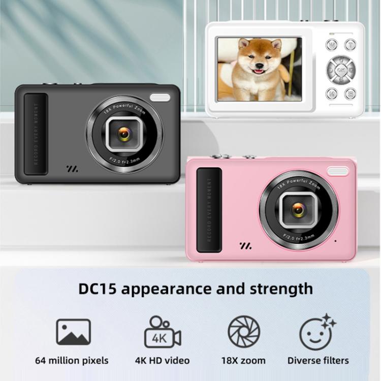 DC15 2.4 inch 18X Digital Zoom Camera 4K HD Video 64MP Shooting – 4K