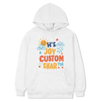 JOY CUSTOM Printed Fleece Hooded Sweatshirt Print On Your Demand, XS, S, M, L, XL, XXL, XXXL XS White