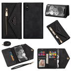 Skin Feel Zipper Horizontal Flip Leather Case with Holder & Card Slots & Photo Frame & Lanyard & Long Rope, For iPhone XR, For iPhone XS Max For iPhone XR Black