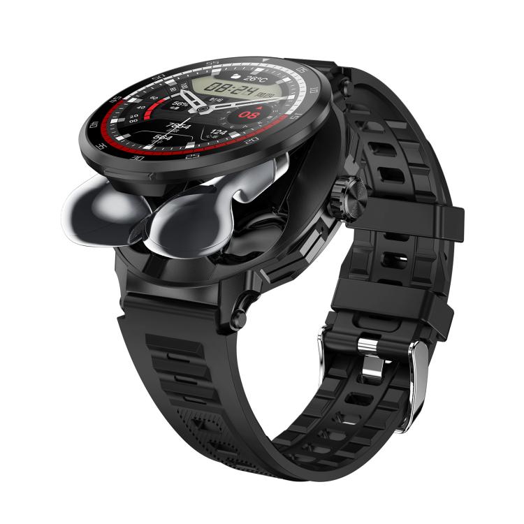 D11 1.46 inch 2 in 1 Bluetooth Earphone Smart Watch, Support Bluetooth Call / NFC / Heart Rate, D11 (Black), D11 (Green) D11 (Black) Black