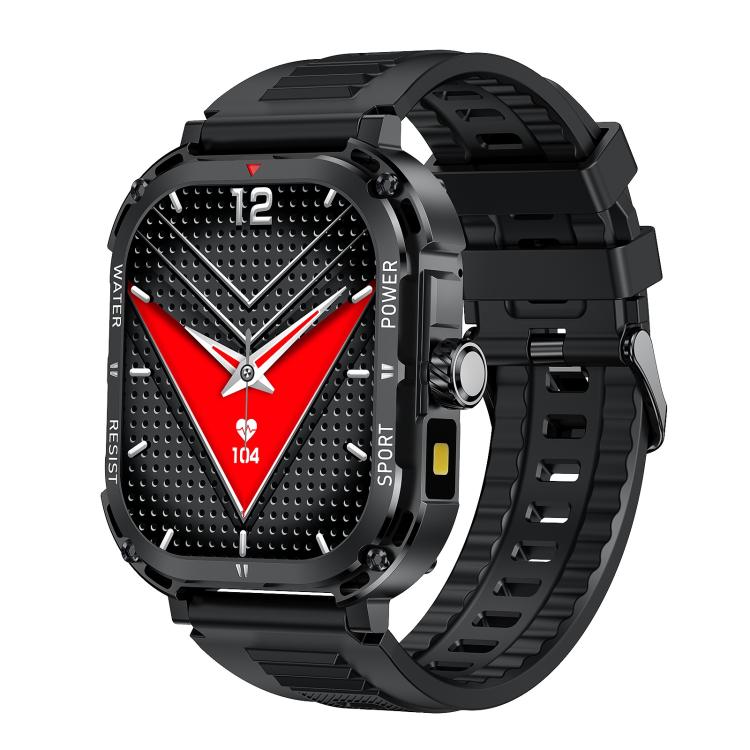 LF37 2.1 inch BT Call Smart Watch, Support Blood Oxygen / Heart Rate / Female Menstrual Black Silicone