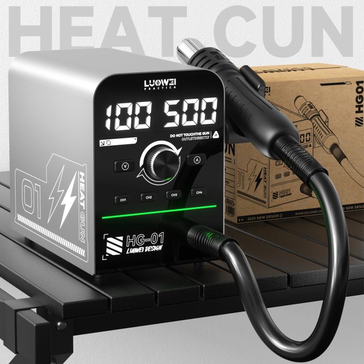 LUOWEI HG-01 800W Intelligent Digital Hot Air Gun BGA Desoldering Rework Station, HG-01 US Plug