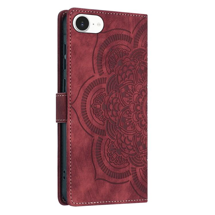 Mandala Embossed Retro Frosted Leather Phone Case, For iPhone 17e / 16e, For iPhone 17 Pro Max, For iPhone 17 Pro, For iPhone 17