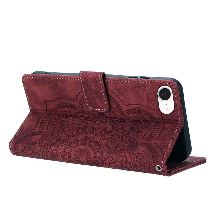 Mandala Embossed Retro Frosted Leather Phone Case, For iPhone 17e / 16e, For iPhone 17 Pro Max, For iPhone 17 Pro, For iPhone 17