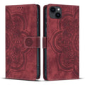 Mandala Embossed Retro Frosted Leather Phone Case, For iPhone 12 mini / 13 mini, For iPhone 12 / 12 Pro, For iPhone 12 Pro Max, For iPhone 11 Pro Max For iPhone 12 mini 13 mini Red