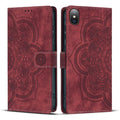 Mandala Embossed Retro Frosted Leather Phone Case, For iPhone XS Max, For iPhone 7 Plus / 8 Plus For iPhone XS Max Red