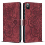 Mandala Embossed Retro Frosted Leather Phone Case, For iPhone XS Max, For iPhone 7 Plus / 8 Plus For iPhone XS Max Red