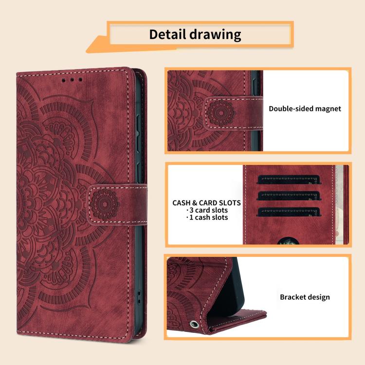 Mandala Embossed Retro Frosted Leather Phone Case, For iPhone XS Max, For iPhone 7 Plus / 8 Plus