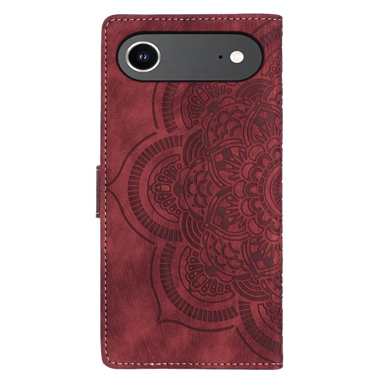 Mandala Embossed Retro Frosted Leather Phone Case, For iPhone Air, For iPhone 16 Pro Max, For iPhone 16 Pro, For iPhone 16 Plus