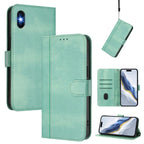 Line Splicing Buckle Retro Leather Phone Case, For iPhone X / XS, For iPhone XR, For iPhone XS Max For iPhone X XS Mint Green