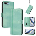 Line Splicing Buckle Retro Leather Phone Case, For iPhone 7 Plus / 8 Plus For iPhone 7 Plus 8 Plus Mint Green