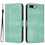 Line Splicing Buckle Retro Leather Phone Case, For iPhone 7 Plus / 8 Plus