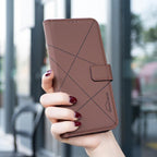 Geometric Pattern RFID Leather Phone Case, For iPhone 12 Pro Max, For iPhone 11 Pro Max, For iPhone 11, For iPhone 11 Pro