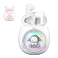 ONIKUMA T302 RGB Cute Unique Doll BT 5.4 Wireless Earphones, White, Pink White