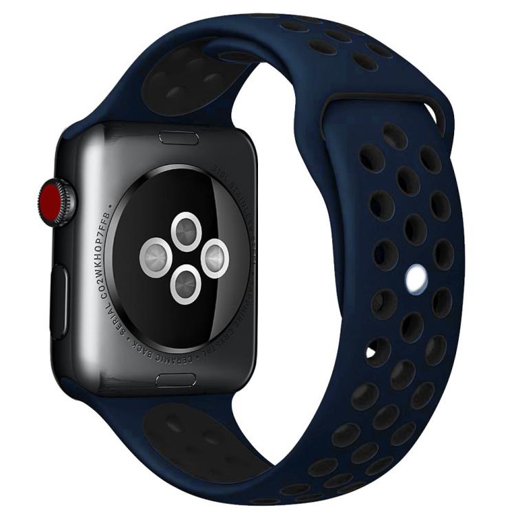 xDfind Two Color Silicone Sports Watch Band, For Apple Watch 46mm / 49mm / 45mm / 44mm, For Apple Watch 42mm / 41mm / 40mm / 38mm For Apple Watch 42mm 41mm 40mm 38mm Blue Black