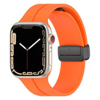 Watch Band – Silicone, Magnetic (46mm) For Apple Watch 46mm 49mm 45mm 44mm Orange